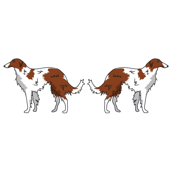 Borzoi Dog Decal, Dog Lover Decor Vinyl Sticker